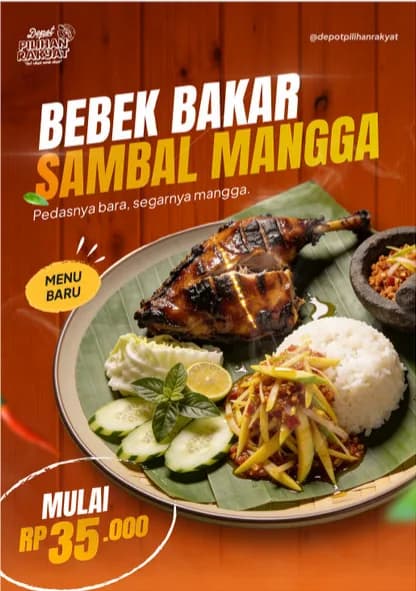 Bebek Bakar Sambal Mangga