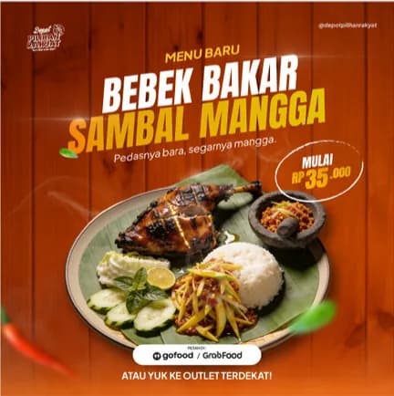 Bebek Bakar Sambal Mangga, menu baru