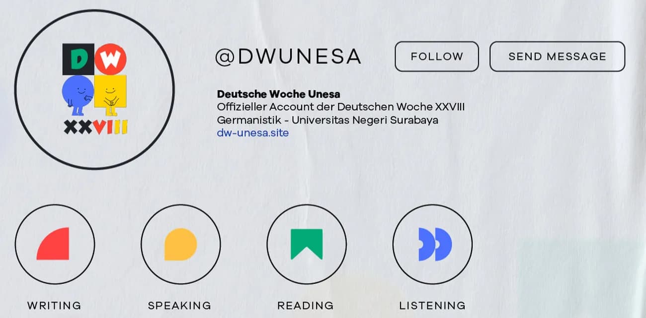 Instagram profile, @dwunesa