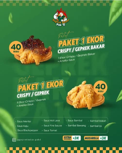 Paket 1 Ekor Crispy / Geprek Bakar