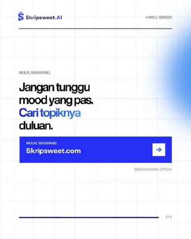 Jangan tunggu mood yang pas. Cari topiknya duluan.