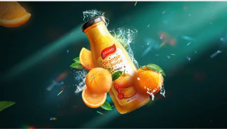 Orange juice product poster