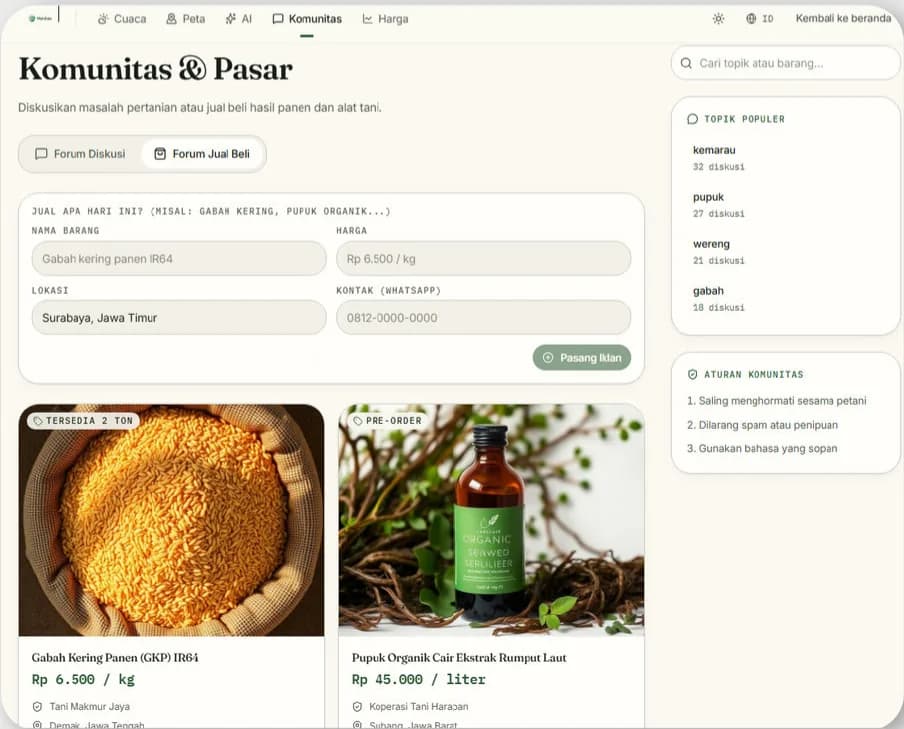 Final concept, Komunitas & Pasar