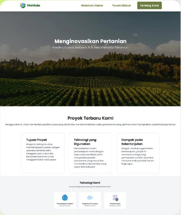First concept, landing page