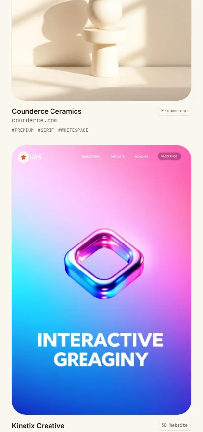 The vault at phone width, cards stacked full-width with source and tag lines under each.
