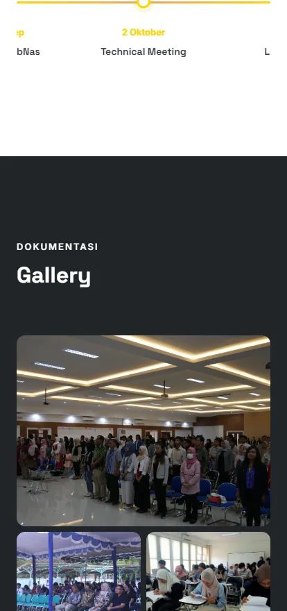 The timeline and photo gallery at phone width, stacked into one column.